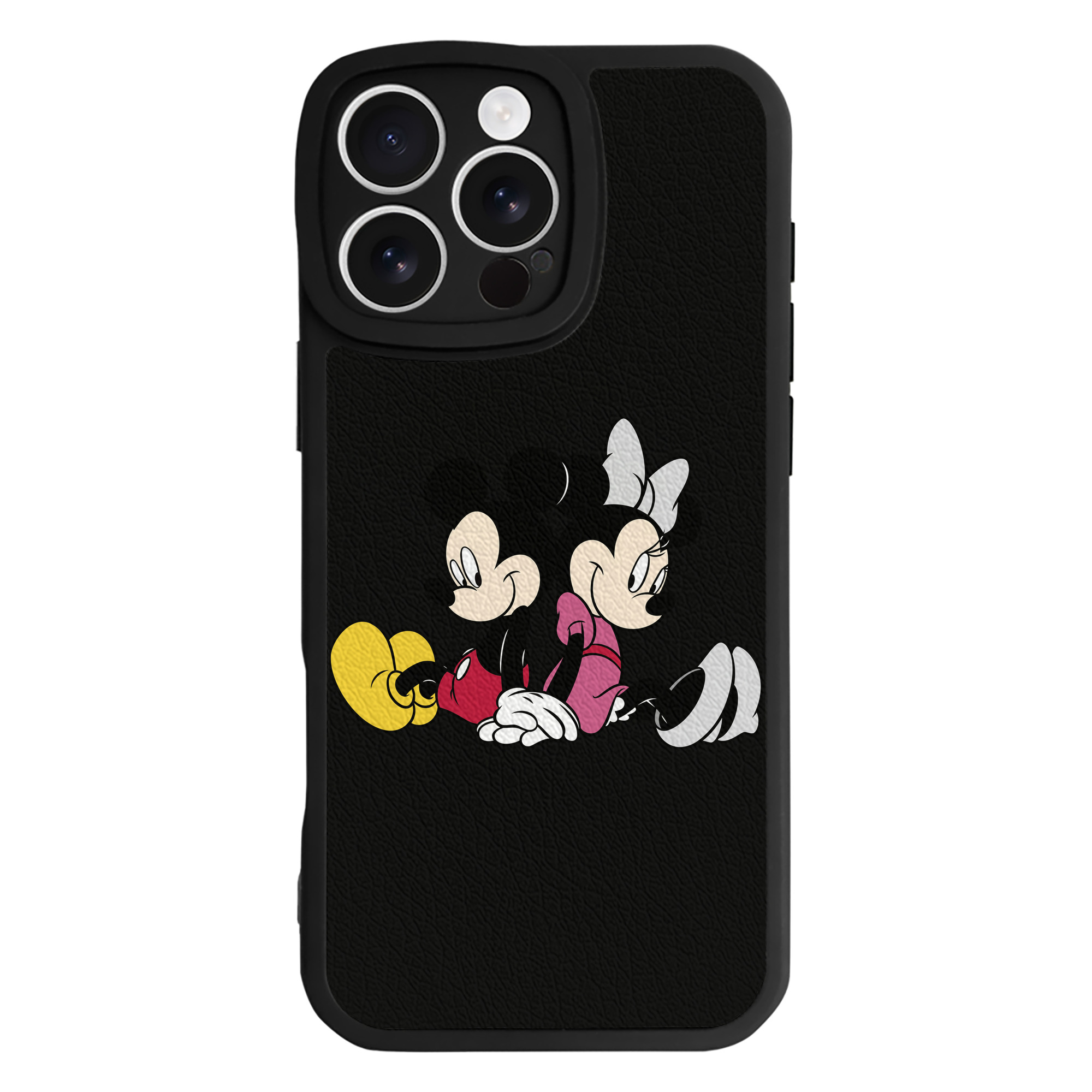 （画像用） ミッキーマウス Mickey Mouse 【iPhone 16シリーズ対応】シリコンスマホケース（レザー調） 材質：シリコン
